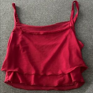 Red Layered Crop Top